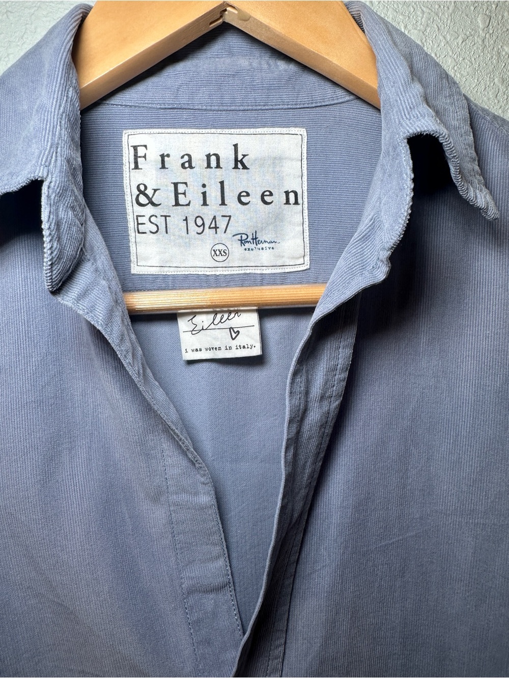 Frank & Eileen Ron Herman Exclusive - 100% Cotton - light blue corduroy